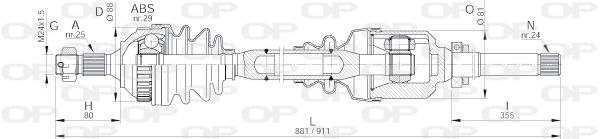 OPEN PARTS Приводной вал DRS6168.00